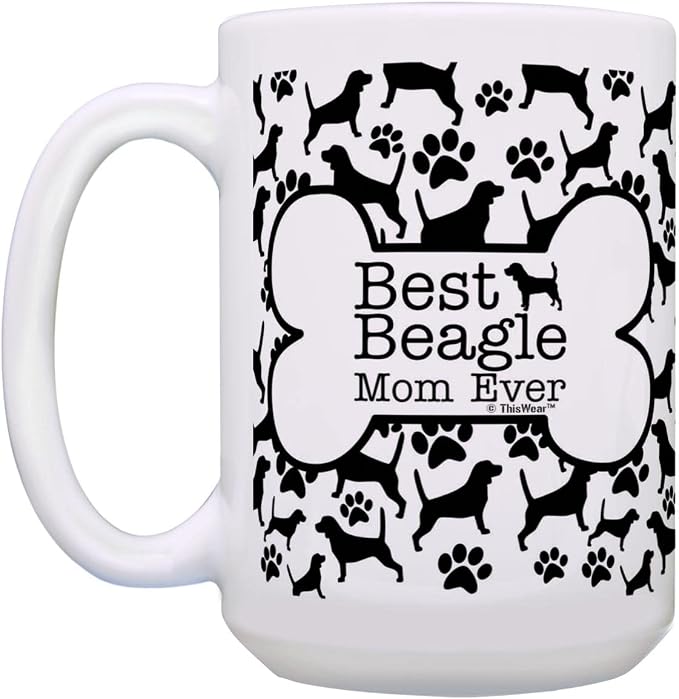 ThisWear Dog Mom Gifts Best Beagle Mom Ever Mothers Day Mug 15oz Ceramic Coffee Mug with Handle