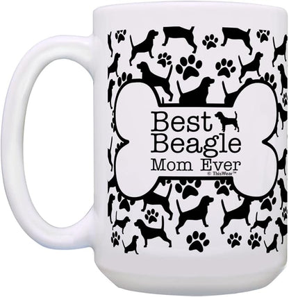 ThisWear Dog Mom Gifts Best Beagle Mom Ever Mothers Day Mug 15oz Ceramic Coffee Mug with Handle