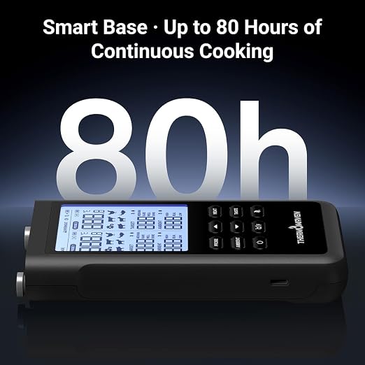 ThermoMaven 3000FT Smart Wireless Meat Thermometer – Sub-1G Long Range, 6 Sensors NIST Certified Accuracy, 2 Thin Probes, Standalone Base with Large LCD for Grill, Smoker, Oven, BBQ