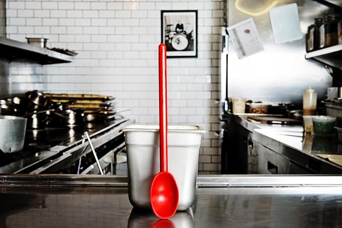 Matfer Bourgeat Exoglass® High Temperature Cooking Spoon, Red, 11 7/8"
