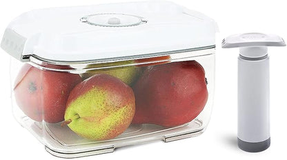 PrepSealer Marinating Vacuum System Container-Makes Food Tastier, Juicier, Healthier and More Tender (2 Liter, Rectangle Shape, Tritan Material, BPA free, Tray and Manual Hand Pump Included)