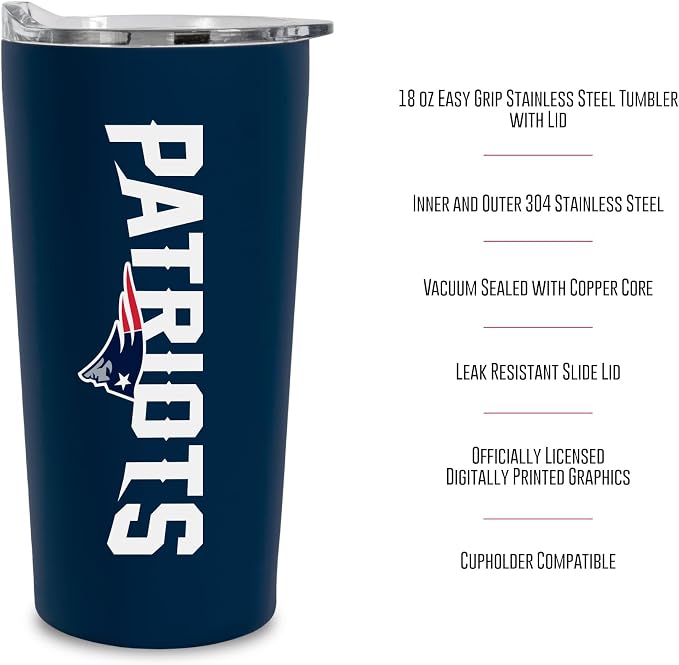 Rico Industries NFL Football Soft Touch, Easy Grip Tumbler