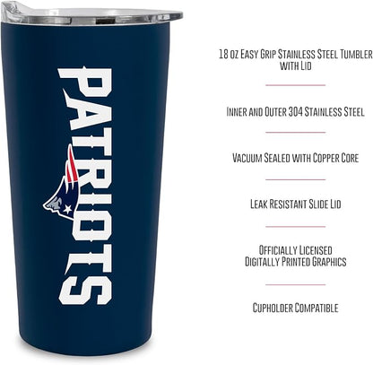 Rico Industries NFL Football Soft Touch, Easy Grip Tumbler