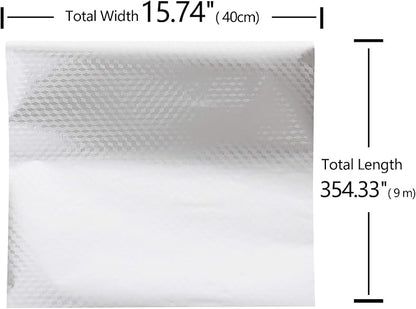 VEELIKE 15.74x354.33 inches Stainless Steel Contact Paper Removable Wallpaper Peel and Stick Oil-Proof Rust Resistant Self Adhesive Film for Refrigerators Washing Machines Dishwashers Microwave Oven
