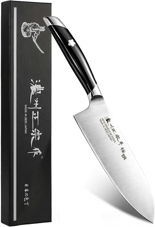 6.7 Inch Santoku Knife, Made in Japan, Ultra Sharp AUS-8 High Carbon Stainless Steel Japanese Chef Knife with Ergonomic Sakura Handle, Kitchen Knife Gifts for Women Men