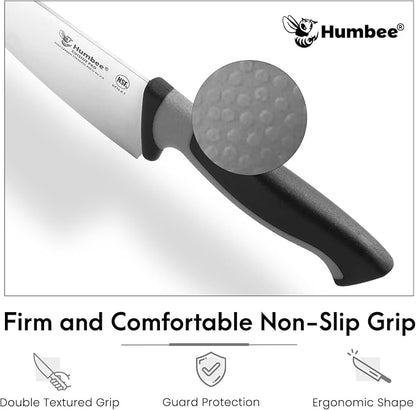 6-Inch Chef Knife, NSF Certified Razor-Sharp High Carbon Stainless Steel Blade – Ergonomic Color Coded Handle, Non-Slip Grip Kitchen Knife, DT-10 Series, Cool Grey