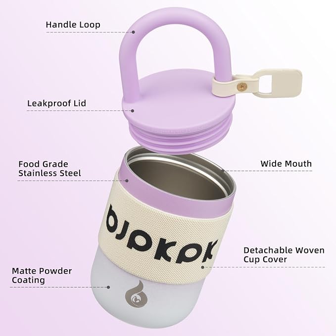 BJPKPK 10oz Insulated Tumbler With Lid And Handle Stainless Steel Travel Mug Loop Coffee Tumbler Cups,Lilac
