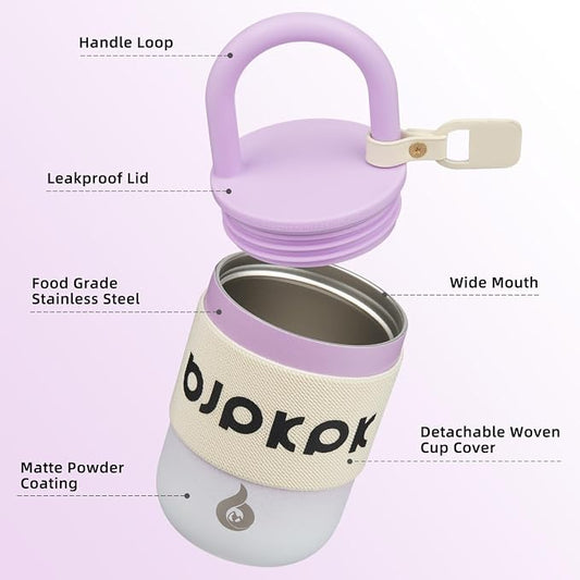 BJPKPK 10oz Insulated Tumbler With Lid And Handle Stainless Steel Travel Mug Loop Coffee Tumbler Cups,Lilac