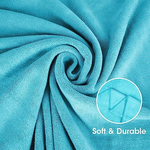 JML Microfiber Bath Towel Set, 27" x 55", 6 Pack, Purple/Grey/Light Blue