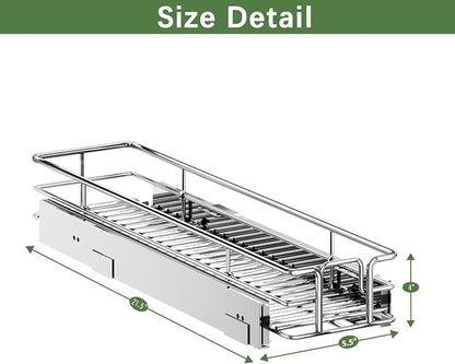LOVMOR Pull Out Cabinet Organizer 5½" W x 21½" D, Kitchen Cabinet Pull Out Shelves Slide Out Storage