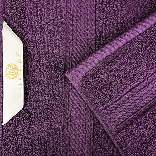 Superior Egyptian Cotton Plush & Absorbent, Face Towel Set of 6, Plum