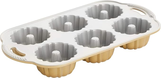 Nordic Ware Anniversary Bundtlette Pan, One Size, Gold (Pack of 3)