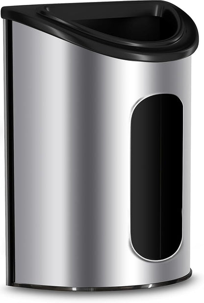 Utopia Kitchen Grocery Plastic Bag Holder and Dispenser Small, Easy Wall Mount Bag Saver, Stainless Steel, Silver