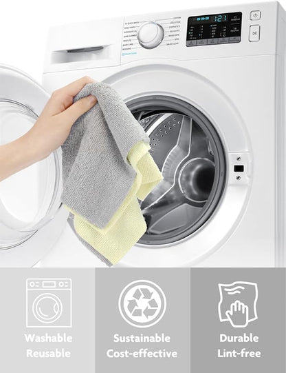 Fantasticlean Microfiber Cleaning Cloth Roll -75 Pack, Tear Away Microfiber Towels, 12" x 12", Reusable, Washable, Scratch Free, Ultra Absorbent Dishcloth for All-Around Cleaning Supplies (Beige)