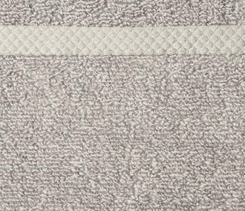 Amazon Basics 100% Cotton Washcloths, Quick-Dry, 12" x 12", Platinum, 12-Pack
