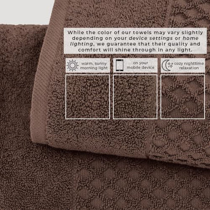 Great Bay Home Hand Towels - 100% Cotton 6 Pack 26x16 Hand Towel Set - Absorbent, Durable, Quick-Dry Towels for Bathroom (Chocolate)