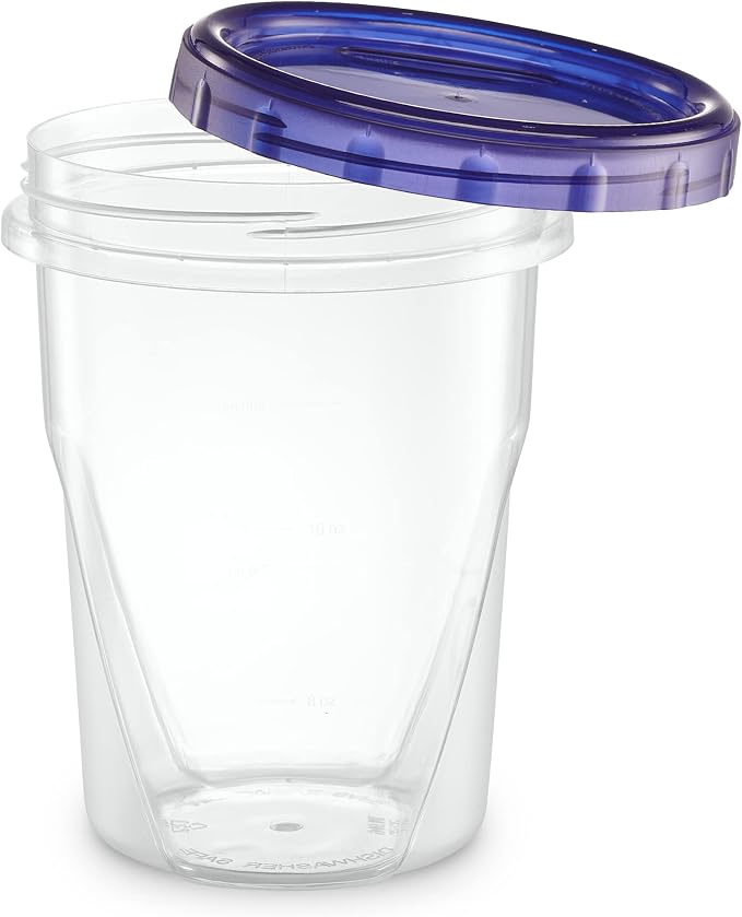 ELEGANT DISPOSABLES 32 ounce Plastic Food Storage Containers with colored Twist Top Lids Reusable Leak Proof Deli Containers for Freezer Storage Meal Prep Pack of 12