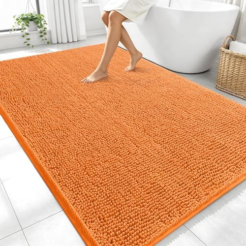 OLANLY Large Bathroom Rugs 70x46, Extra Soft Absorbent Chenille Bath Rugs