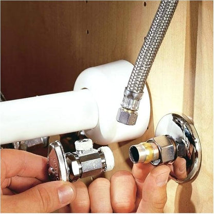 Highcraft Faucet Hose Connector 24" Length, 1/2" IPS X 3/8" Comp FIP Flexible Braided Stainless Steel Supply Line, Bathroom Kitchen Sink Extension (4 Pack)