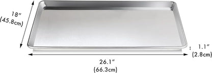 New Star Foodservice Commercial-Grade 18-Gauge Aluminum Sheet Pan/Bun Pan, Full Size XL (18 x 26 x 1 in)