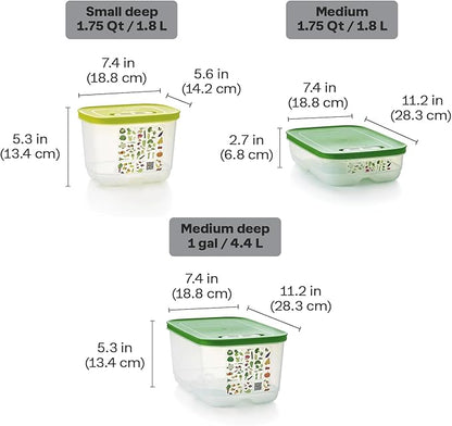 Tupperware Fridgesmart 4 Piece Food Storage Container Set, Dishwasher Safe and BPA Free (4 Containers, 4 Lids)