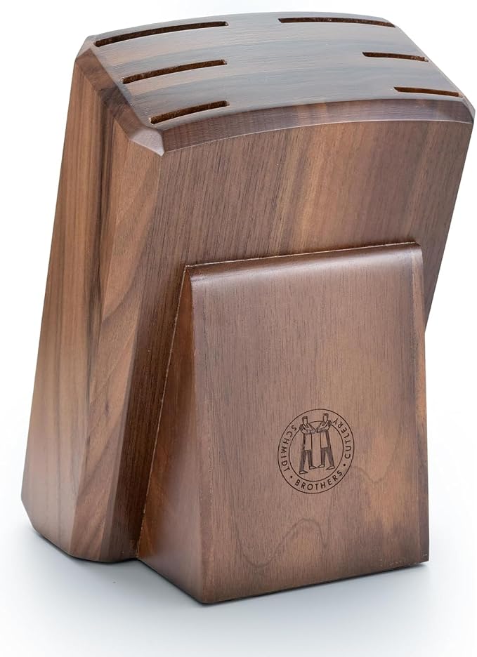 Schmidt Brothers - Delta Series - 7-Piece Walnut Knife Set, High-Carbon Stainless Steel Cutlery with Natural Walnut Knife Block