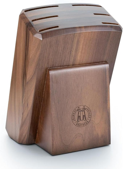 Schmidt Brothers - Delta Series - 7-Piece Walnut Knife Set, High-Carbon Stainless Steel Cutlery with Natural Walnut Knife Block