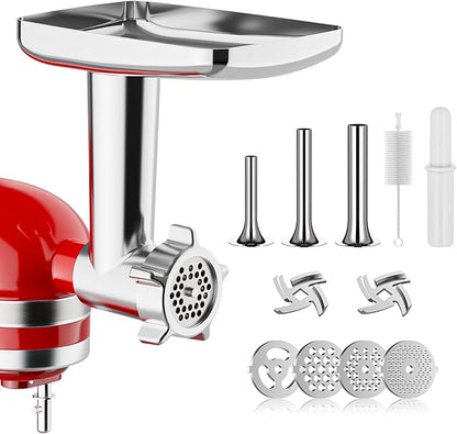 Metal Meat Grinder Attachment for KitchenAid Stand Mixer, Sausage Stuffer, Food Grinder Attachment for Kitchen Aid Accessories and Attachments