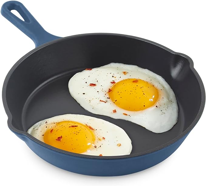 DASH 7.5" Nonstick Cast Iron Skillet | Pour Spouts | Zakarian Blue | Pack of 6