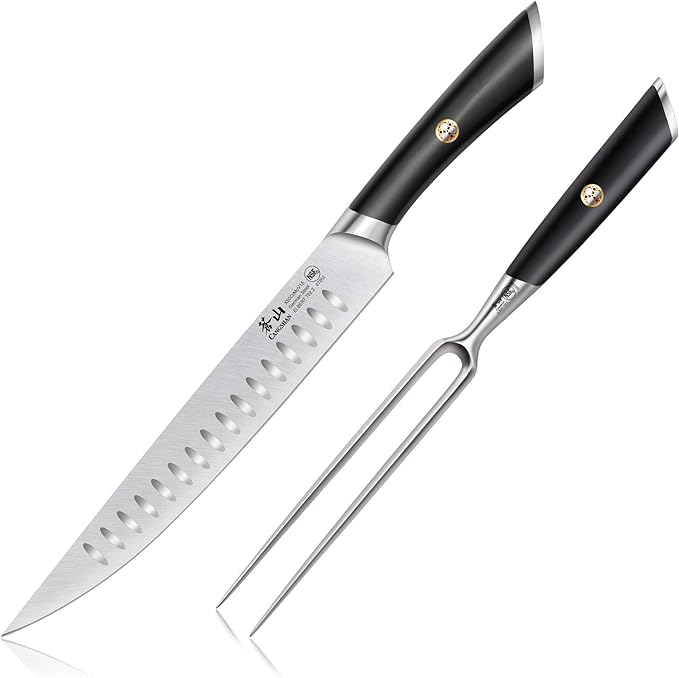 Cangshan ELBERT Series German Steel Forged 2-Piece Carving Set (Black)