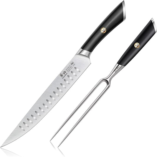Cangshan ELBERT Series German Steel Forged 2-Piece Carving Set (Black)