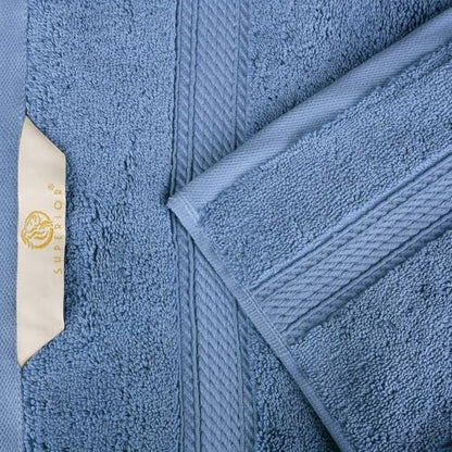 Superior Egyptian Cotton 800 GSM Plush & Absorbent, 9 Piece Set, Denim Blue