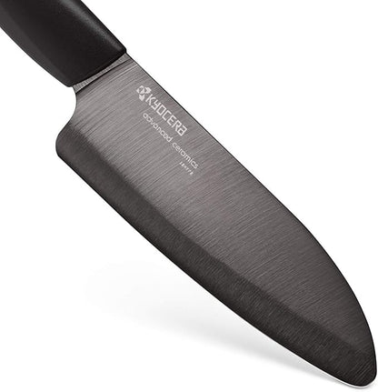 Kyocera's Revolution 4-Piece Knife Set: Includes 7" Chef's Santoku, 5.5" Santoku, 4.5" Utility & 3" Paring-Black