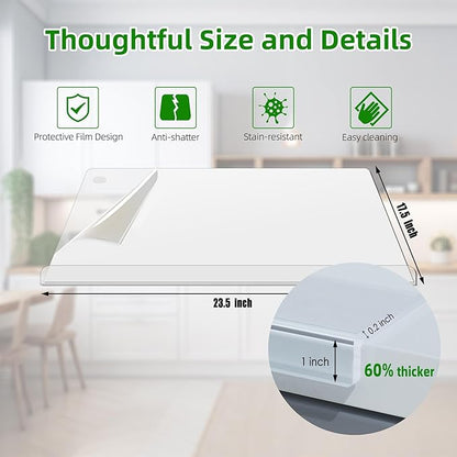 SWSKR Acrylic Cutting Board with Counter Lip,23''x17"Large Clear Cutting Board for Kitchen Countertop,Non-Slip,60% Thicker,Perfect for Bread,Meat,Veggies & More,Great Kitchen Essential Gadgets & Decor
