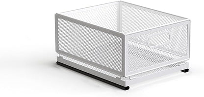 Pull Out Cabinet Organizer, Slide Out Drawers Fixed with Adhesive Nano Film, Pantry Shelves Sliding Drawer Storage Organization for Kitchen/Bathroom/Bedroom (11.8*9.4*6.1inch/30*24*15.5cm)