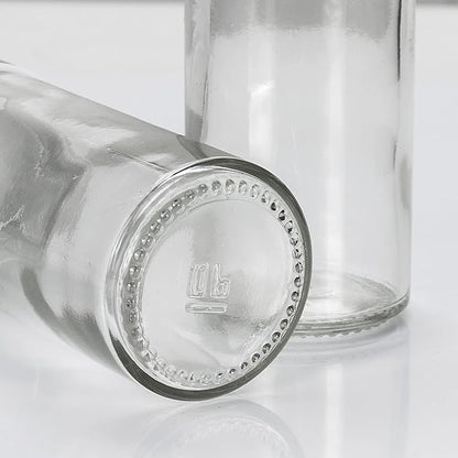 Tianifa 2 Pcs Glass Spice Jars/Bottles - 3oz Empty Round Spice Containers with Airtight Metal Caps with Shaker Lids (2, clear)