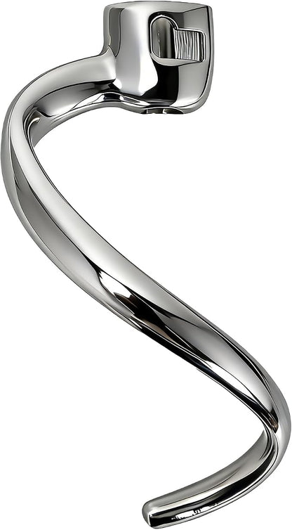 Stainless Steel Spiral Dough Hook for KitchenAid 4.5-5 Quart Tilt-Head Stand Mixer, Dishwasher Safe & Rust-Proof Bread Hook for K45, K45SS, KSM75, KSM90, KSM150 | Long-lasting No chipping or peeling — safer for food contact Easy to clean