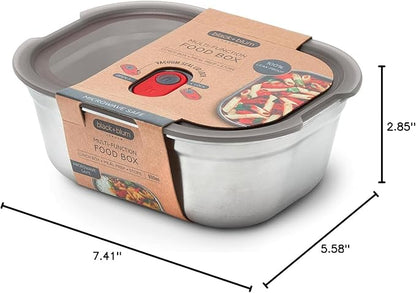 BLACK + BLUM Microwavable Stainless Steel Lunch Box | Multi-Function, Vacuum Sealed Container for Healthy Food | Portable and Stackable Food Storage for Office and Outdoor | 30 oz / 900ml