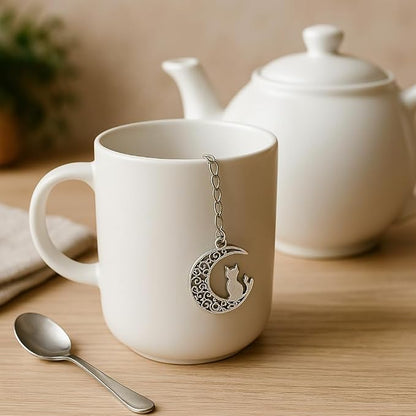 Moon Cat Tea Infuser Mesh Ball for Tea Brewing in Cup