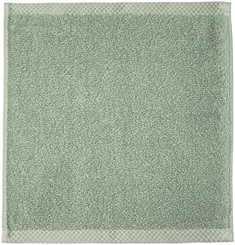Amazon Basics Cotton Washcloths, Lightweight Quick-Dry, Comfy and Soft, 12" x 12", Seafoam Green, 12-Pack