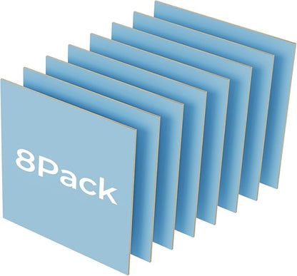 8 Pack Baby Blue Basswood for Laser Cutting, 12"x12"x1/8" (3 mm) Double-Sided Colored Plywood Sheets, for Laser Engraving, DIY Craft Wood & School Projects