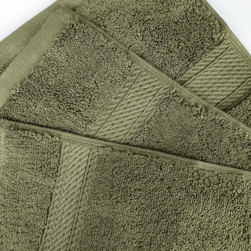 SUPERIOR Egyptian Cotton Pile Plush Bath Sheet, 2 Piece Set, Forest Green