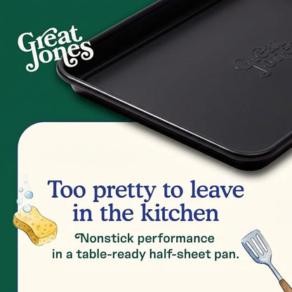 Great Jones Little Sheet (Pepper) | Jelly Roll Pan, Quarter Sheet Pan | Aluminized Steel,13.5" x 9.5" | For Baking, Roasting, & Broiling | Premium Bakeware with Even Heat Distribution