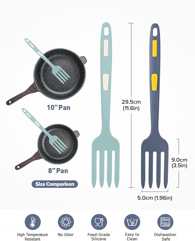 Silicone Flexible Long Handler, 11.6 Inch Heat Resistant Cooking Tool, Non Stick Mixer for Ingredients, Food Mash, Egg Whisk (GT)