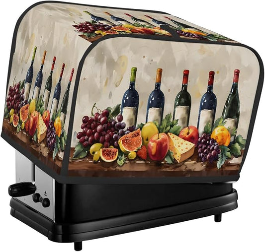 Grape Wine Toaster Cover 4 Slice Wide Slot Washable Toaster Covers | Fruit Cheese Dust and Fingerprint Protection Bread Maker Covers for Kitchen Accessories Decor Bakeware Women Gift