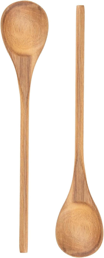 Wooden Spoons for Cooking, MZROO Wooden Spoon 12.5 Inch Long Handle Wooden Cooking Spoon Mixing spoons Tasting Spoons for Nonstick Cookware