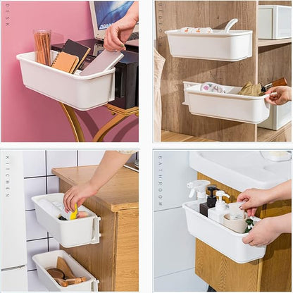2 Pack Under Sink Organizers and Storage,1 Tier Pull Out Cabinet Organizer,Sliding Cabinet Organizers with Storage Drawers for Bathroom Kitchen Countertop Narrow Space