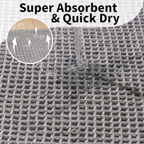 Long Bath Mat, Waffle Bathroom Runner Rug Non Slip Washable, 24 x 72