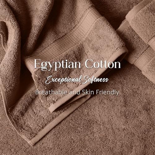 SUPERIOR Egyptian Cotton Ultra Plush & Absorbent, 12 Piece Set, Chocolate