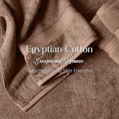 SUPERIOR Egyptian Cotton Ultra Plush & Absorbent, 6 Piece Set, Chocolate